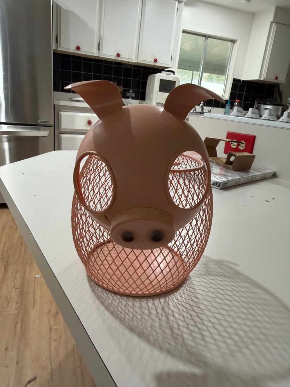 Source Unknown Pink Pig Mesh Fruit Basket